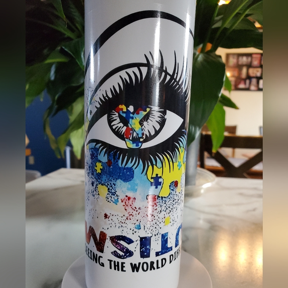 Autism Seeing the World Differently 20oz Tumbler with duo lids 🎉sale